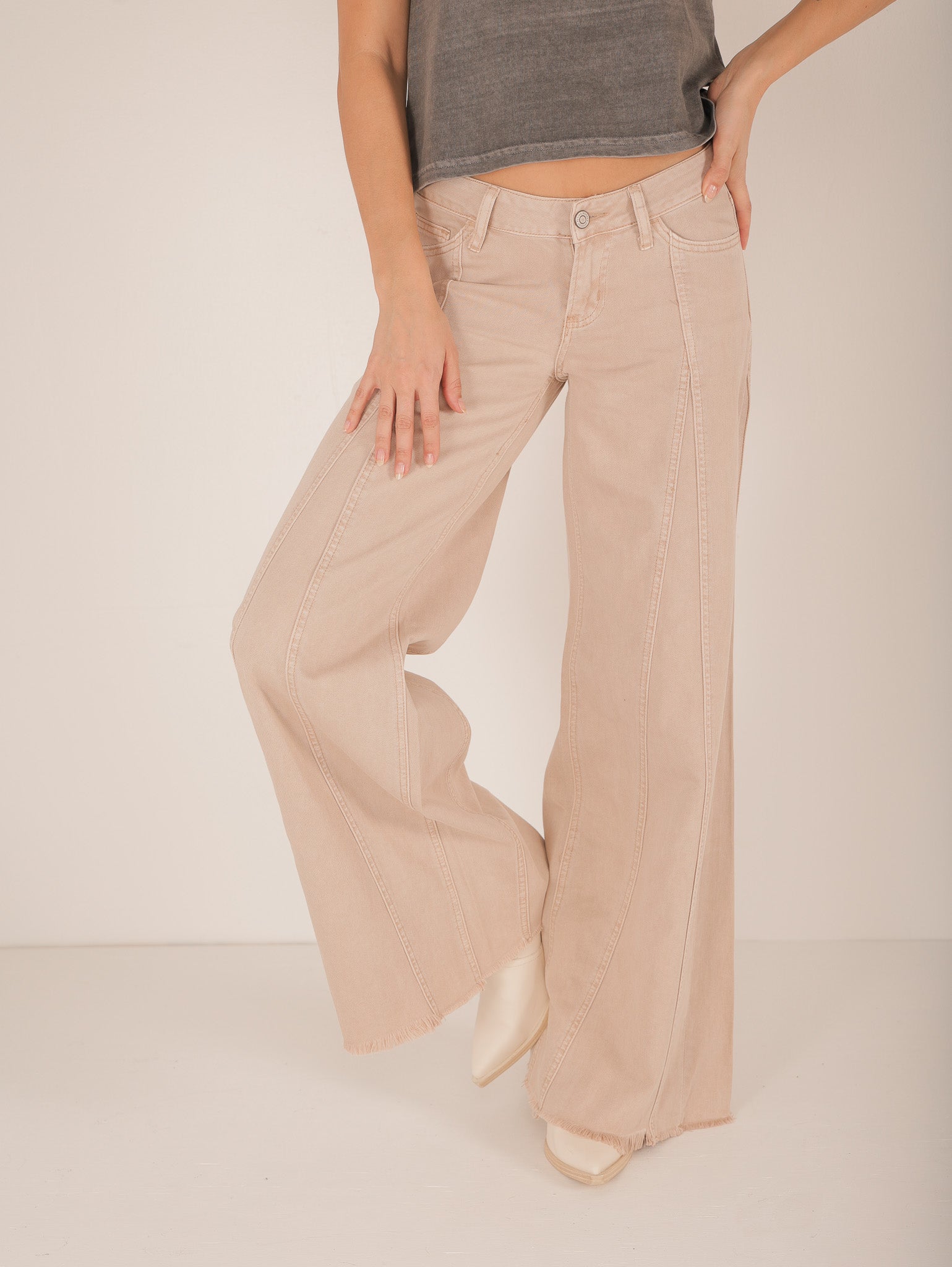 Molly Cropped Wide Leg Jeans - Morning Lavender Boutique Jeans